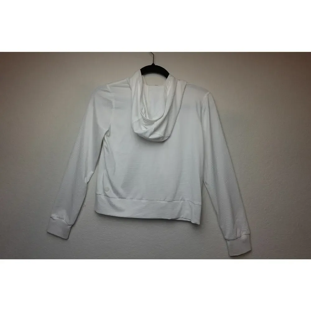 Athleta Girl Cozy Zip-Up Hoodie in white size 12